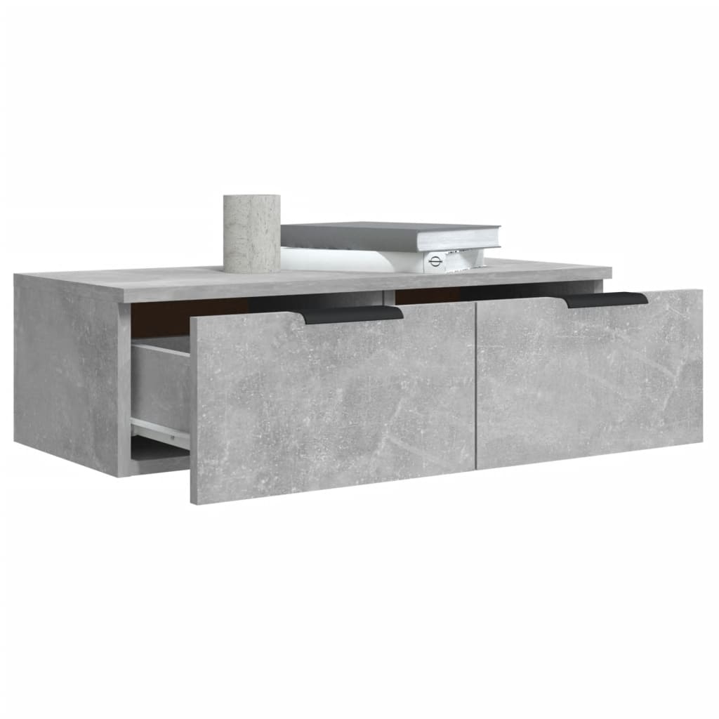 vidaXL Wandschrank Betongrau 68x30x20 cm Holzwerkstoff