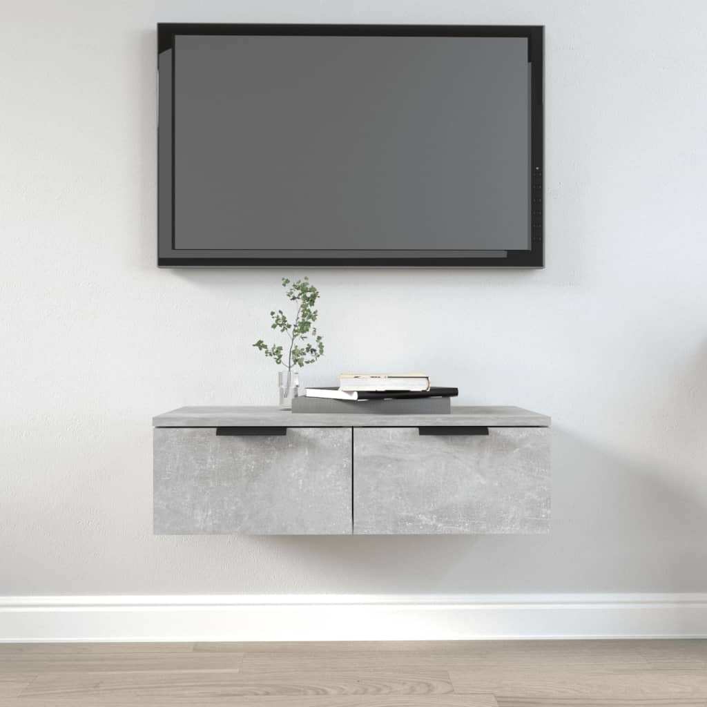 vidaXL Wandschrank Betongrau 68x30x20 cm Holzwerkstoff