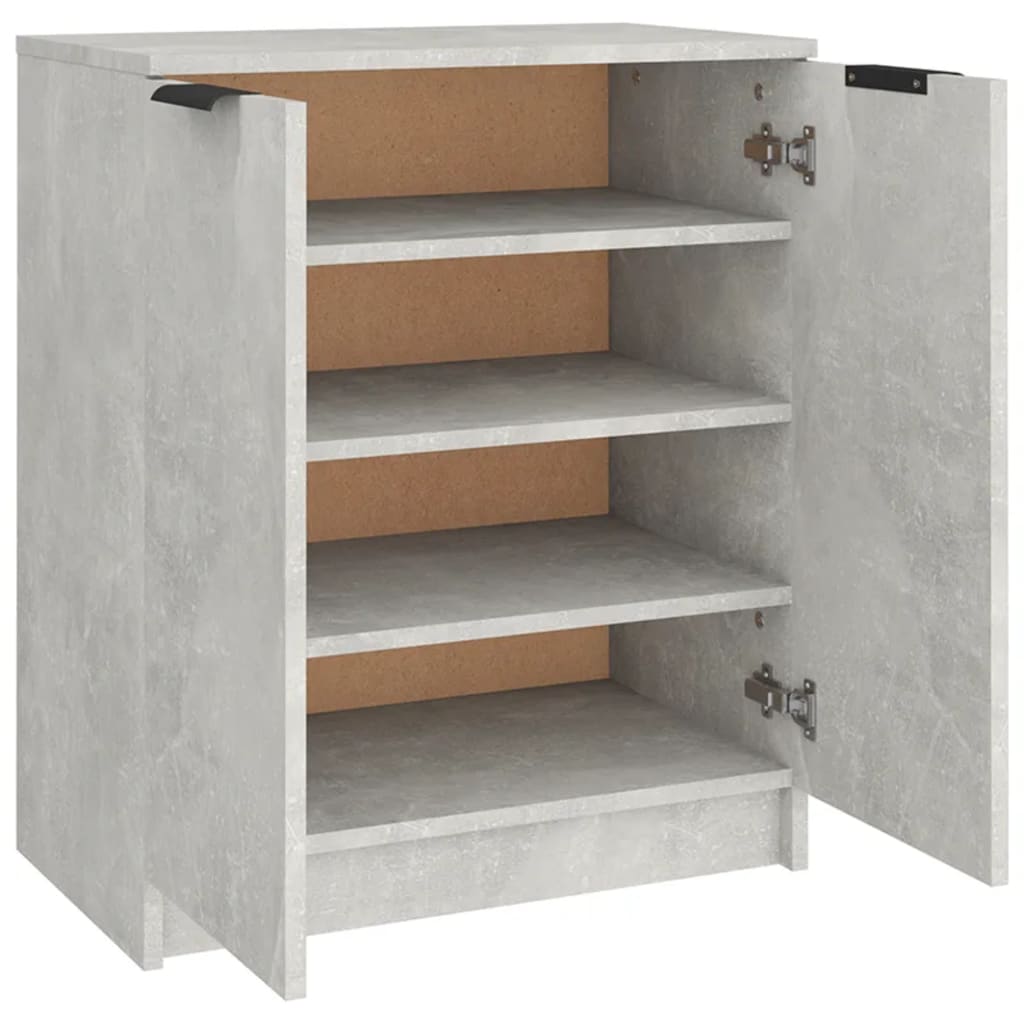 vidaXL Schuhschrank Betongrau 59x35x70 cm Holzwerkstoff