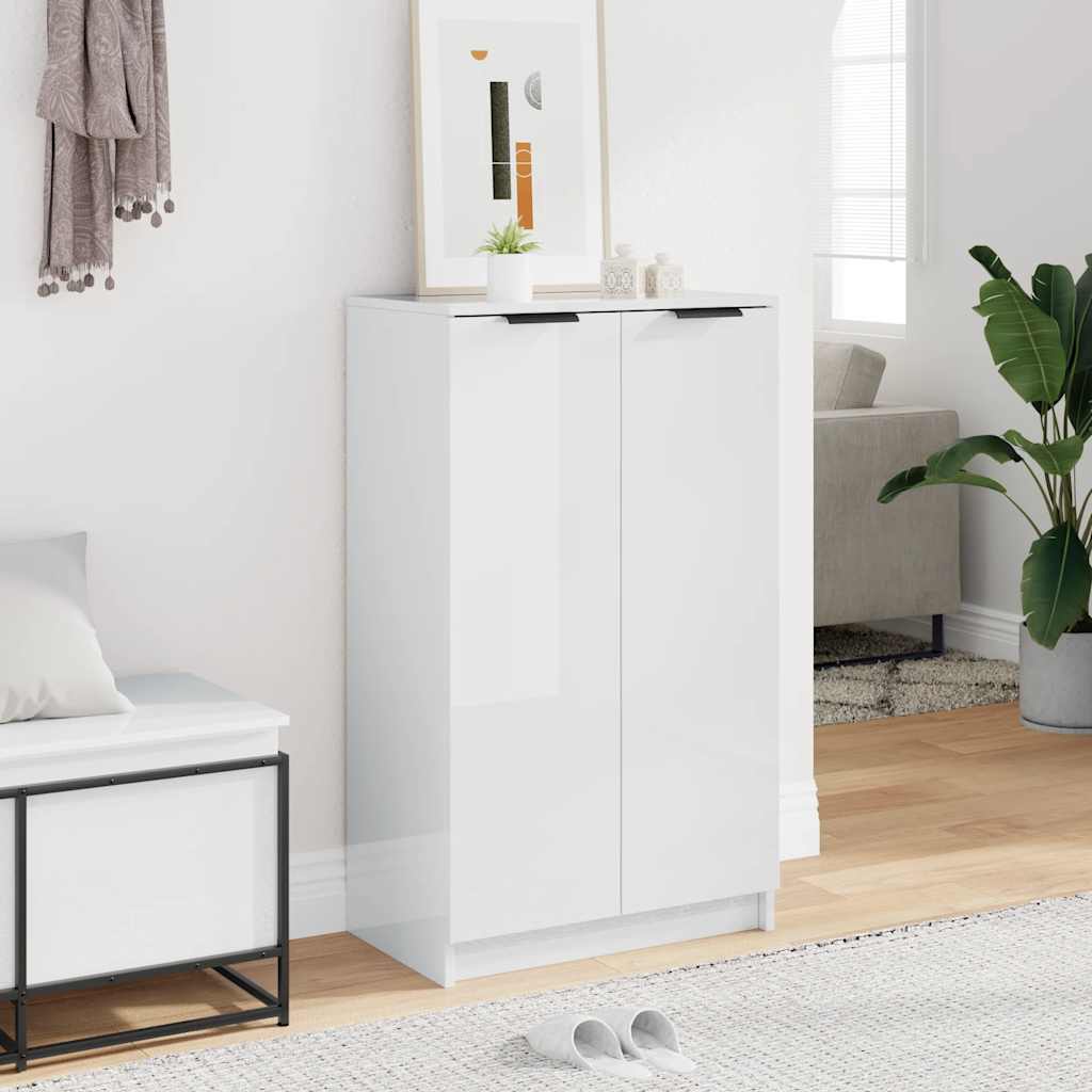 vidaXL Schuhschrank Hochglanz-Weiß 59x35x100,5 cm Holzwerkstoff
