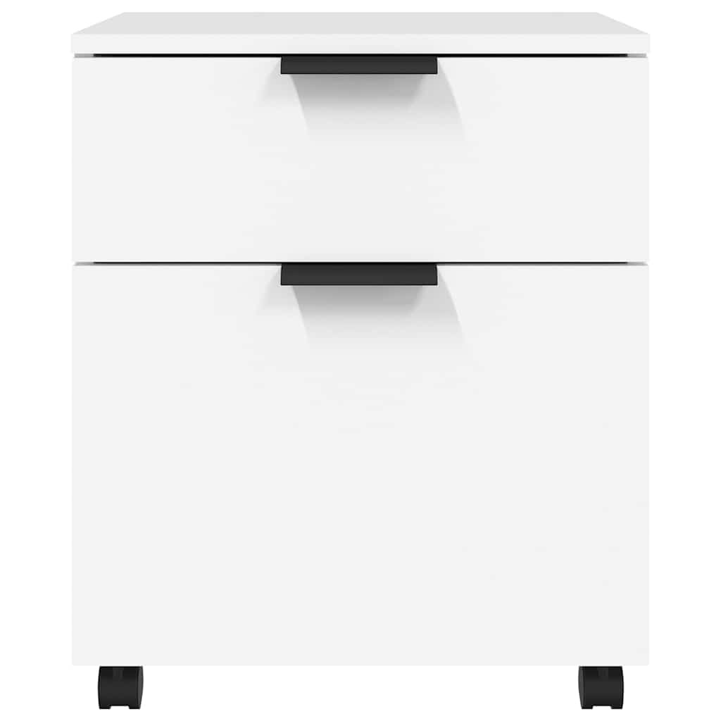 vidaXL Mobiler Aktenschrank mit Rollen Weiß 45x38x54 cm Holzwerkstoff
