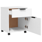 vidaXL Mobiler Aktenschrank mit Rollen Weiß 45x38x54 cm Holzwerkstoff