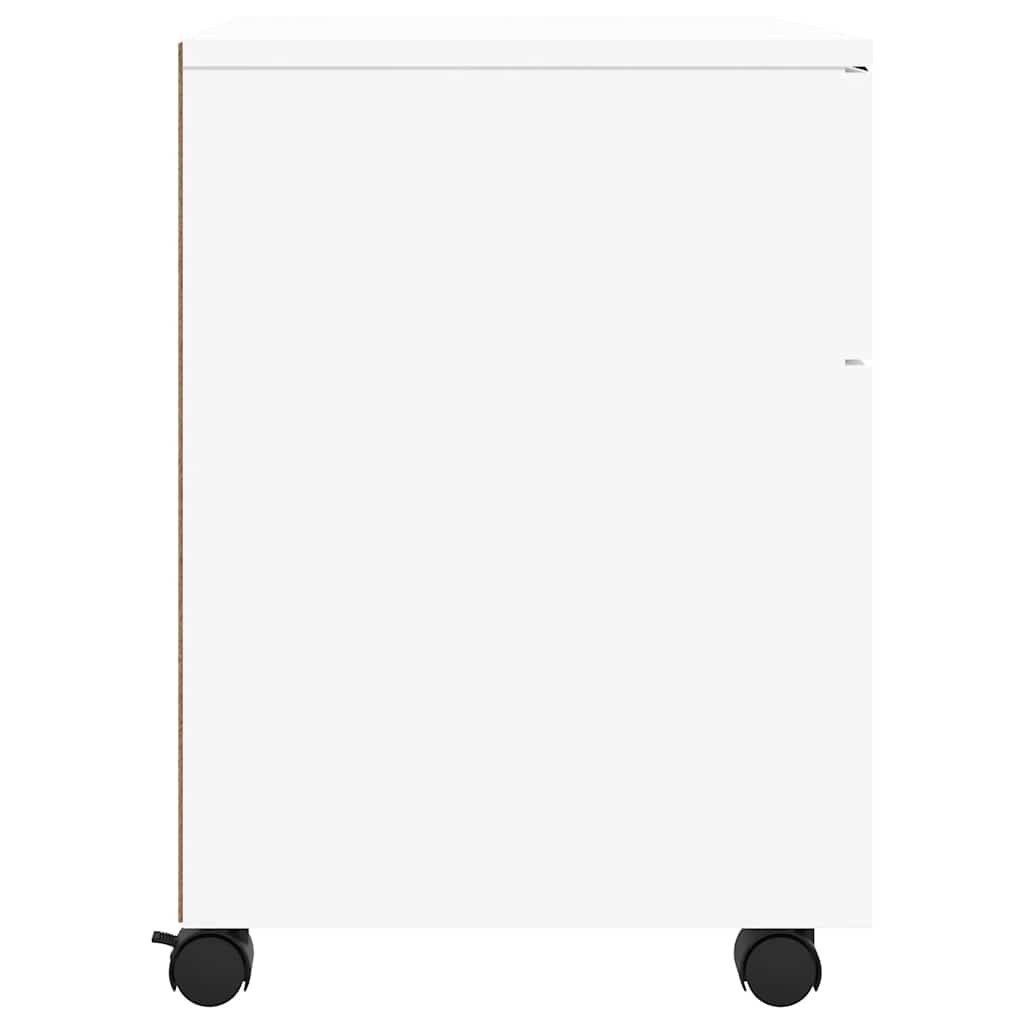 vidaXL Mobiler Aktenschrank mit Rollen Weiß 45x38x54 cm Holzwerkstoff