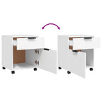 vidaXL Mobiler Aktenschrank mit Rollen Weiß 45x38x54 cm Holzwerkstoff