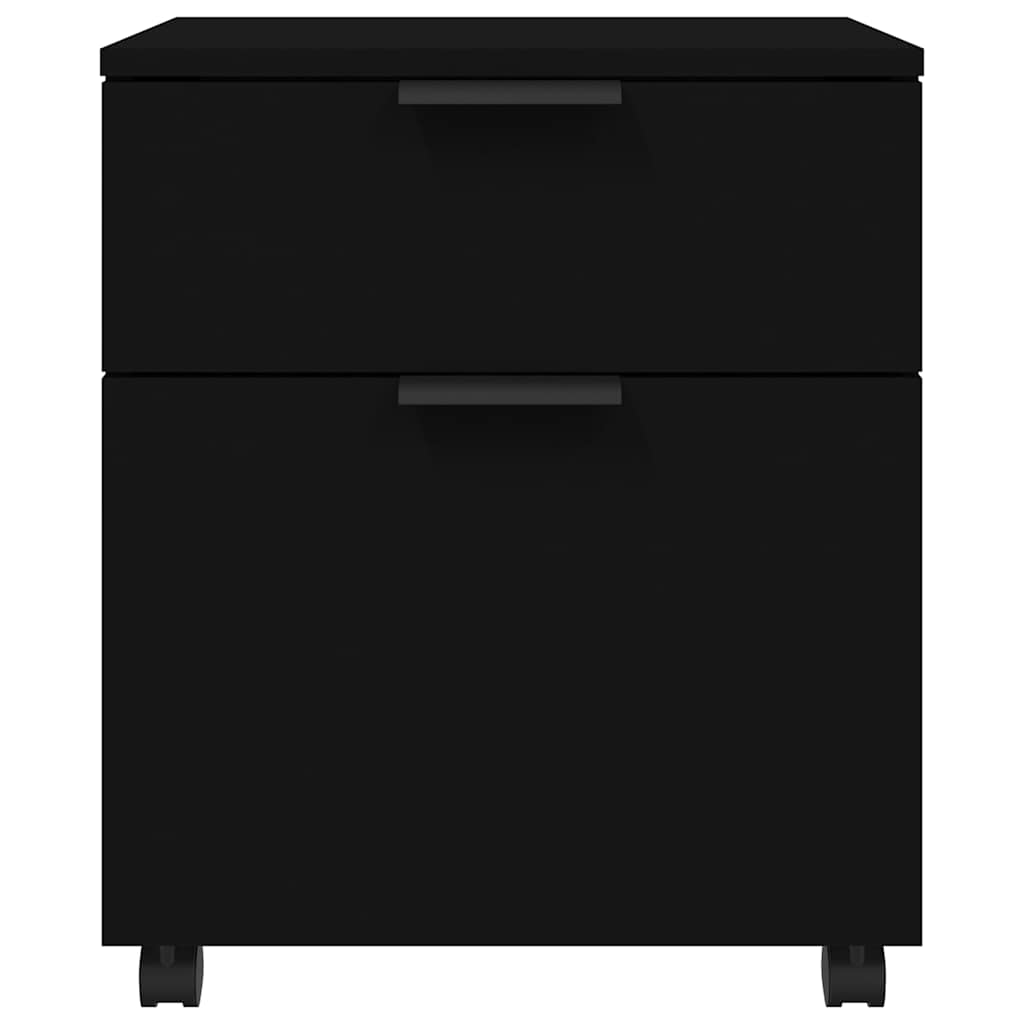 vidaXL Mobiler Aktenschrank mit Rollen Schwarz 45x38x54 cm