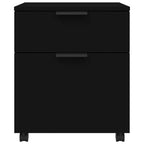 vidaXL Mobiler Aktenschrank mit Rollen Schwarz 45x38x54 cm