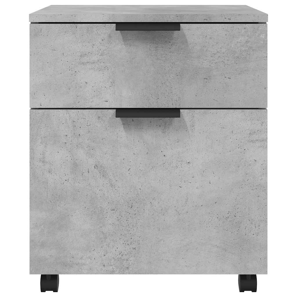 vidaXL Mobiler Aktenschrank mit Rollen Betongrau 45x38x54 cm