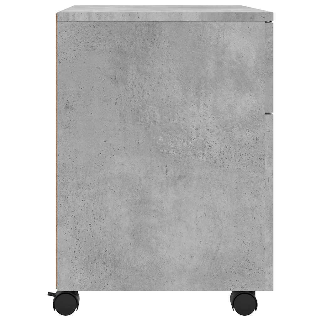 vidaXL Mobiler Aktenschrank mit Rollen Betongrau 45x38x54 cm