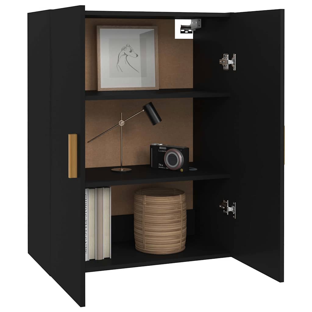 vidaXL Hängeschrank Schwarz 69,5x34x90 cm