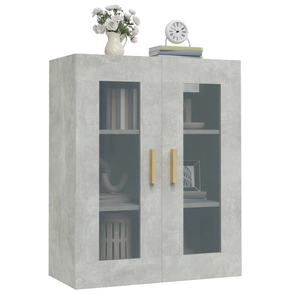 vidaXL Hängeschrank Betongrau 69,5x34x90 cm