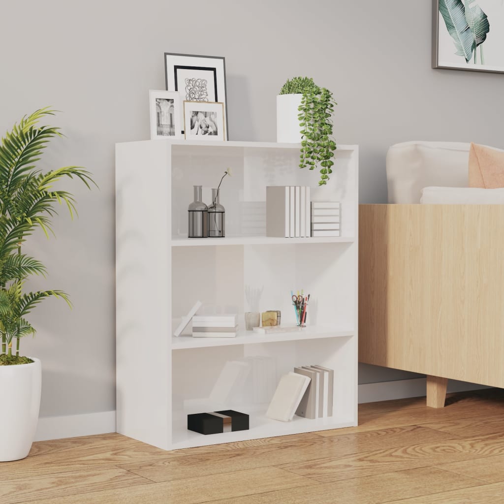 vidaXL Hängeschrank Hochglanz-Weiß 69,5x32,5x90 cm