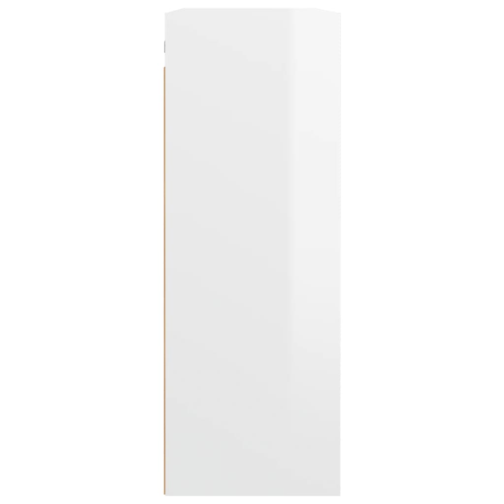 vidaXL Hängeschrank Hochglanz-Weiß 69,5x32,5x90 cm