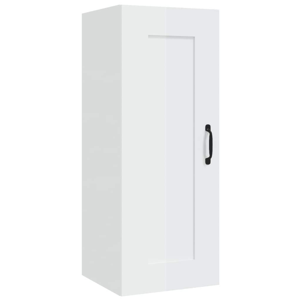 vidaXL Hängeschrank Hochglanz-Weiß 35x34x90 cm Holzwerkstoff