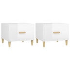 vidaXL Couchtische 2 Stk. Hochglanz-Weiß 50x50x40 cm Holzwerkstoff