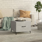 vidaXL Couchtisch mit Metallbeinen Betongrau 50x50x40 cm