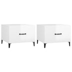 vidaXL Couchtische mit Metallbeinen 2 Stk. Hochglanz-Weiß 50x50x40 cm