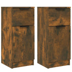 vidaXL Sideboards 2 Stk. Räuchereiche 30x30x70 cm Holzwerkstoff