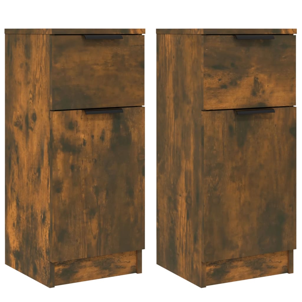 vidaXL Sideboards 2 Stk. Räuchereiche 30x30x70 cm Holzwerkstoff