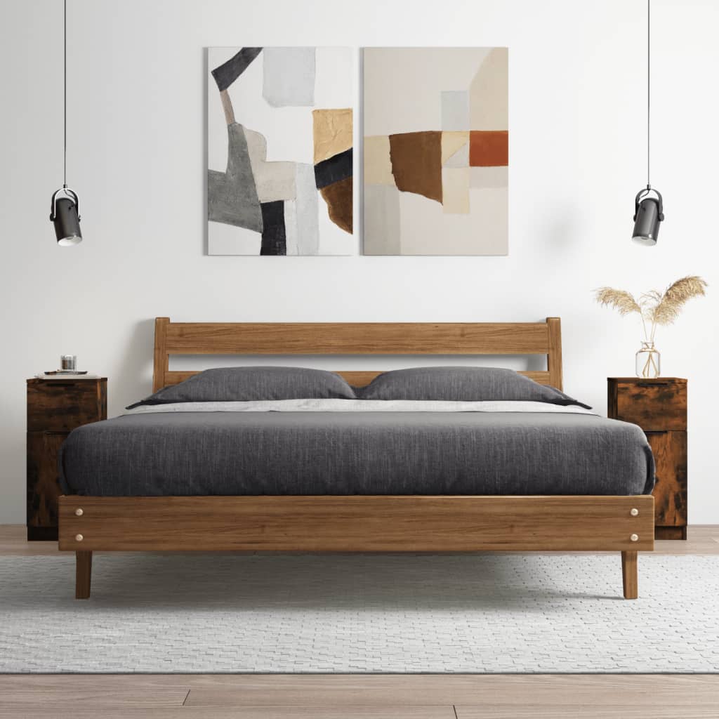 vidaXL Sideboards 2 Stk. Räuchereiche 30x30x70 cm Holzwerkstoff
