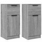 vidaXL Sideboards 2 Stk. Grau Sonoma 30x30x70 cm Holzwerkstoff