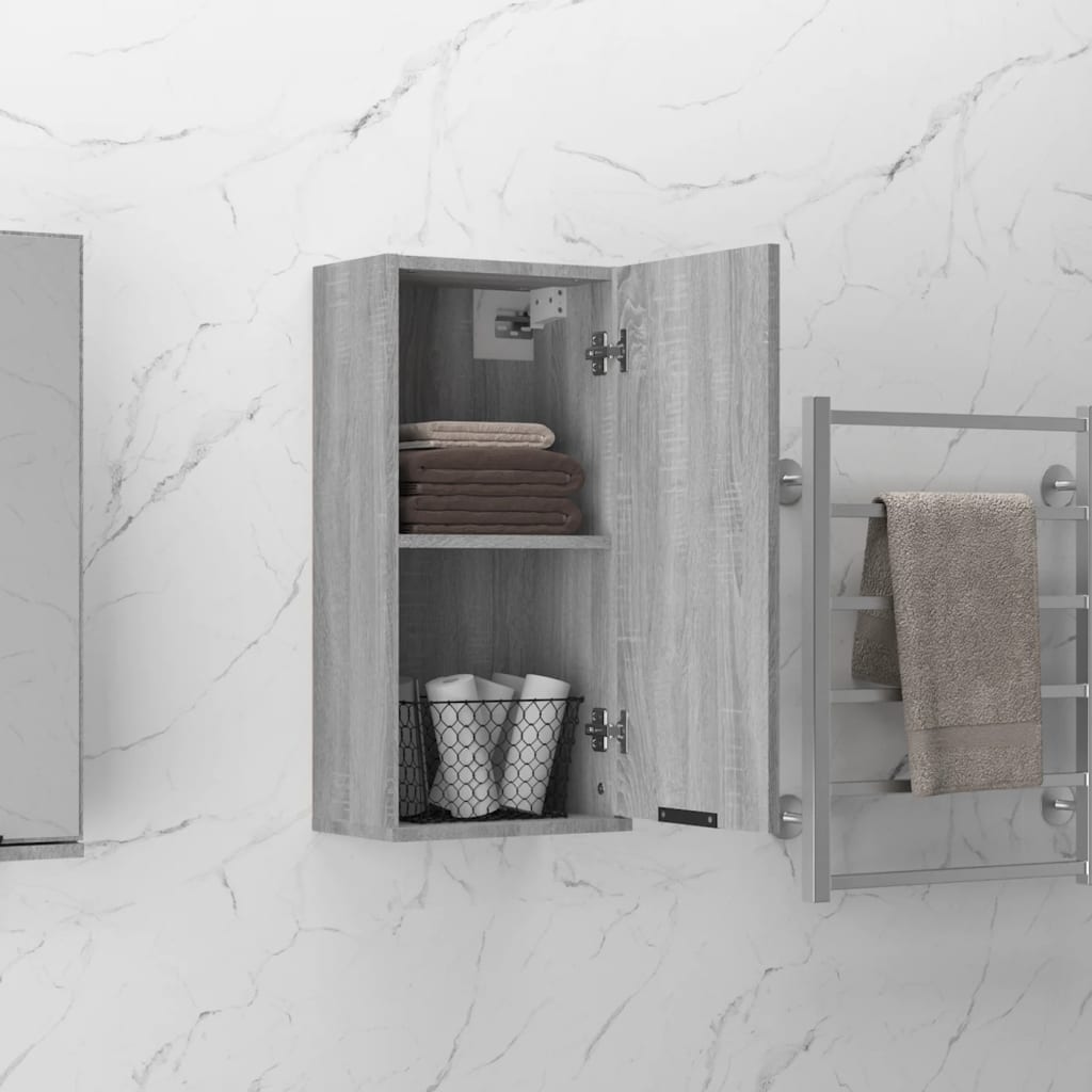 vidaXL Wand-Badschrank Grau Sonoma 32x20x67 cm