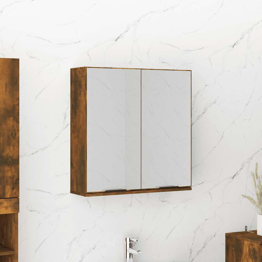vidaXL Bad-Spiegelschrank Räuchereiche 64x20x67 cm