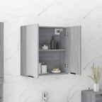 vidaXL Bad-Spiegelschrank Grau Sonoma 64x20x67 cm