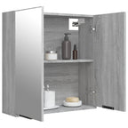 vidaXL Bad-Spiegelschrank Grau Sonoma 64x20x67 cm
