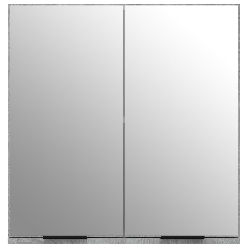 vidaXL Bad-Spiegelschrank Grau Sonoma 64x20x67 cm