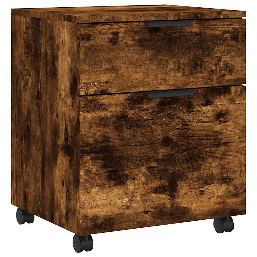 vidaXL Mobiler Aktenschrank mit Rollen Räuchereiche 45x38x54 cm