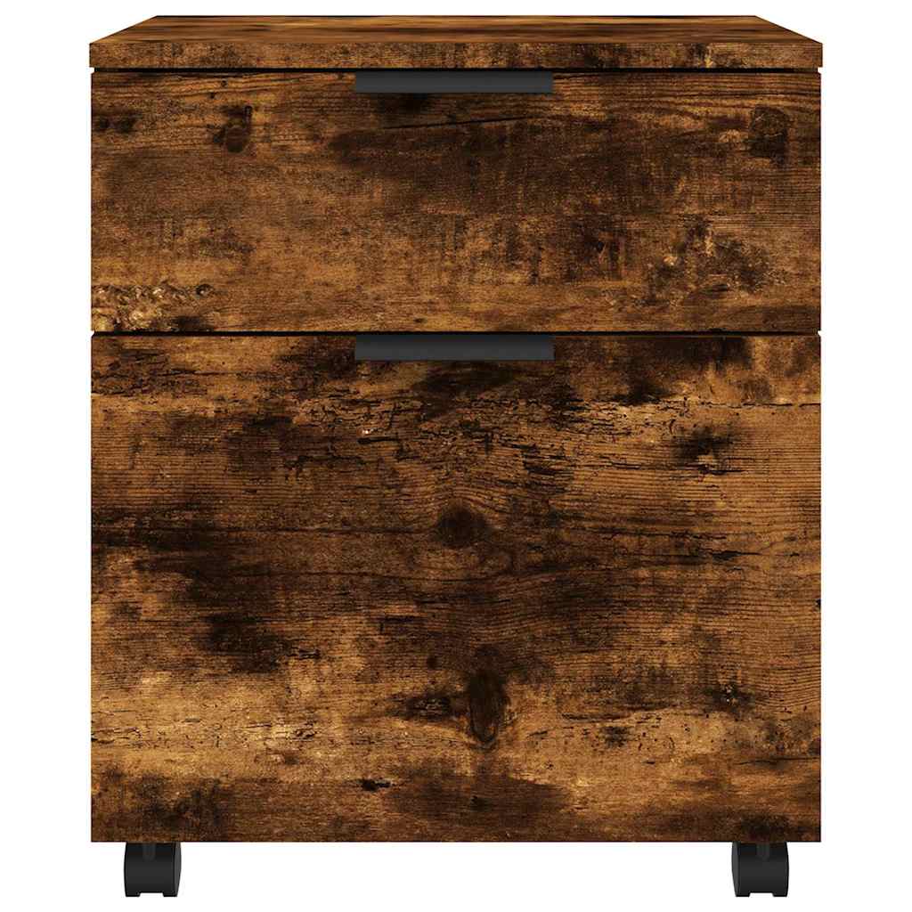vidaXL Mobiler Aktenschrank mit Rollen Räuchereiche 45x38x54 cm