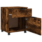 vidaXL Mobiler Aktenschrank mit Rollen Räuchereiche 45x38x54 cm