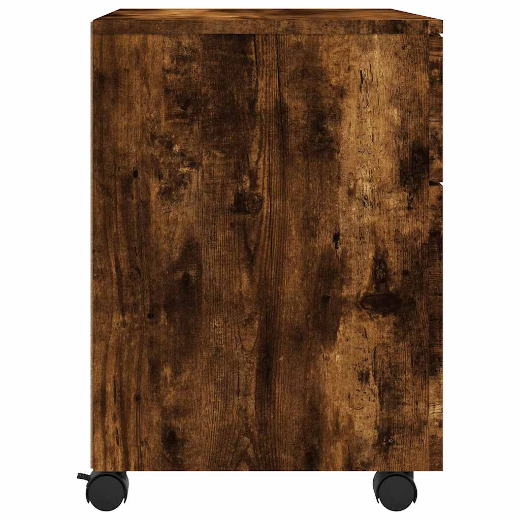 vidaXL Mobiler Aktenschrank mit Rollen Räuchereiche 45x38x54 cm