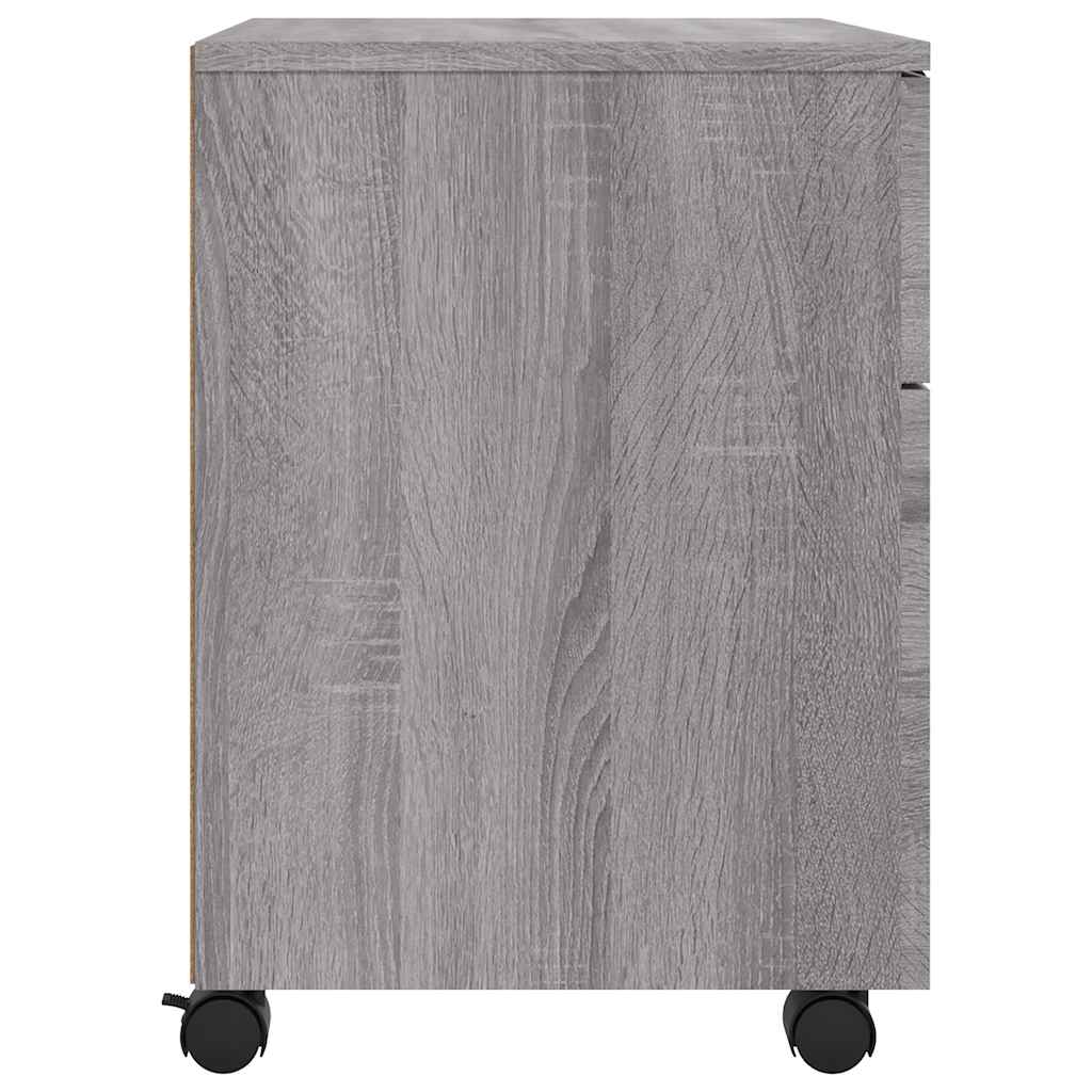 vidaXL Mobiler Aktenschrank mit Rollen Grau Sonoma 45x38x54 cm