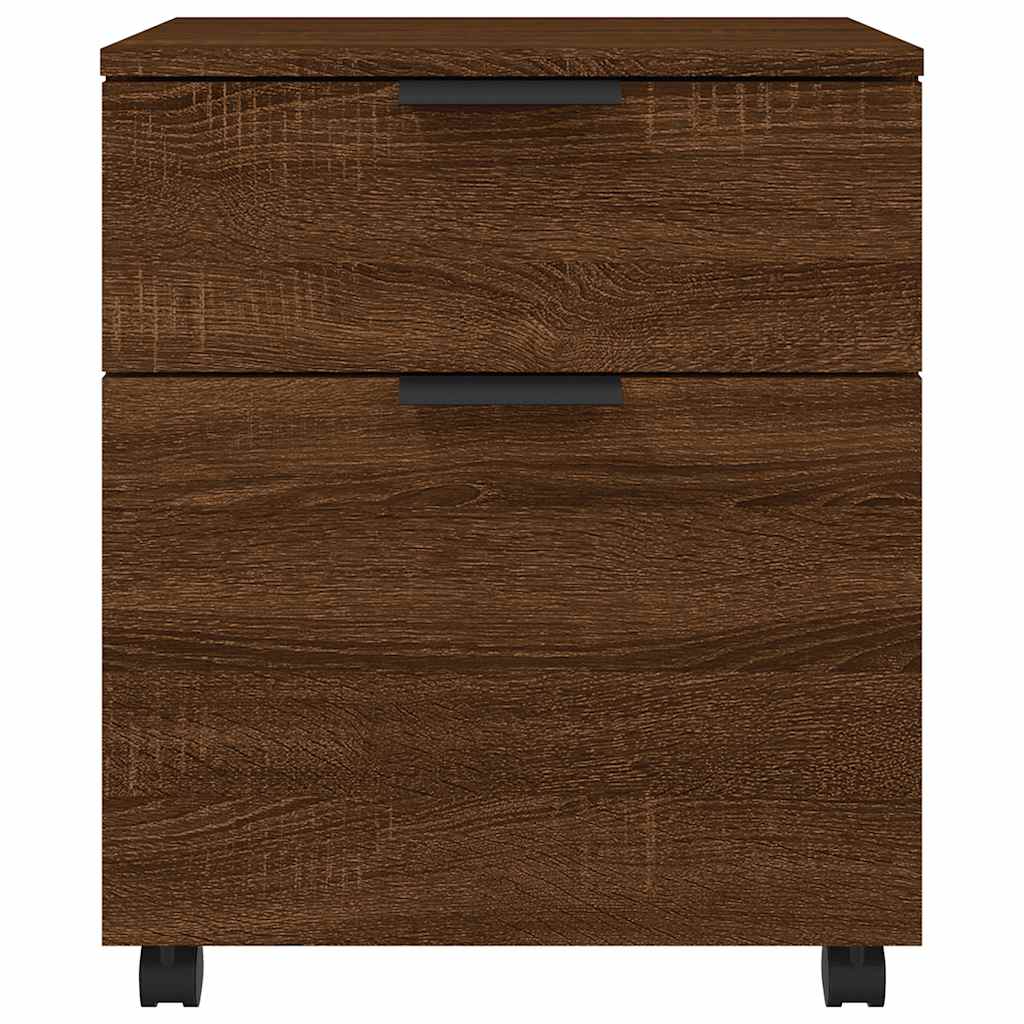 vidaXL Mobiler Aktenschrank mit Rollen Braun Eichen-Optik 45x38x54 cm