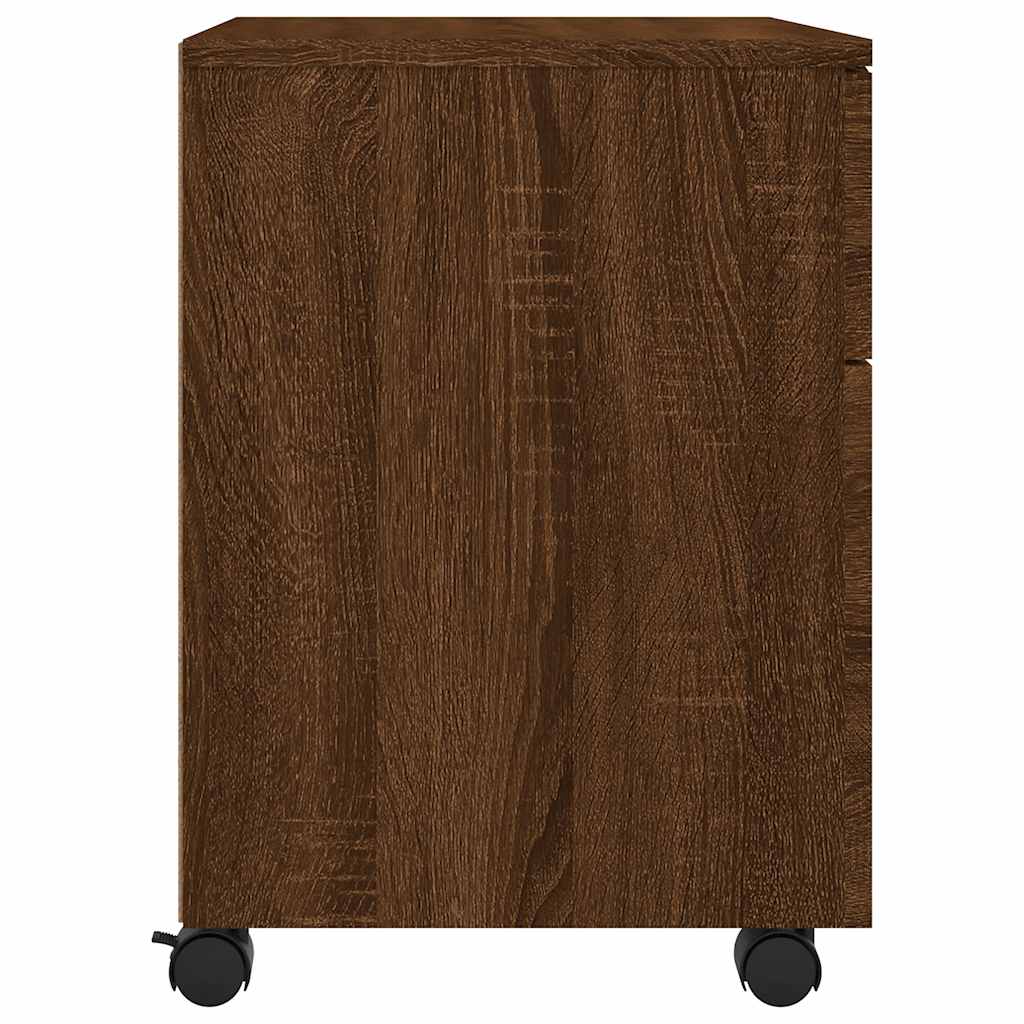 vidaXL Mobiler Aktenschrank mit Rollen Braun Eichen-Optik 45x38x54 cm