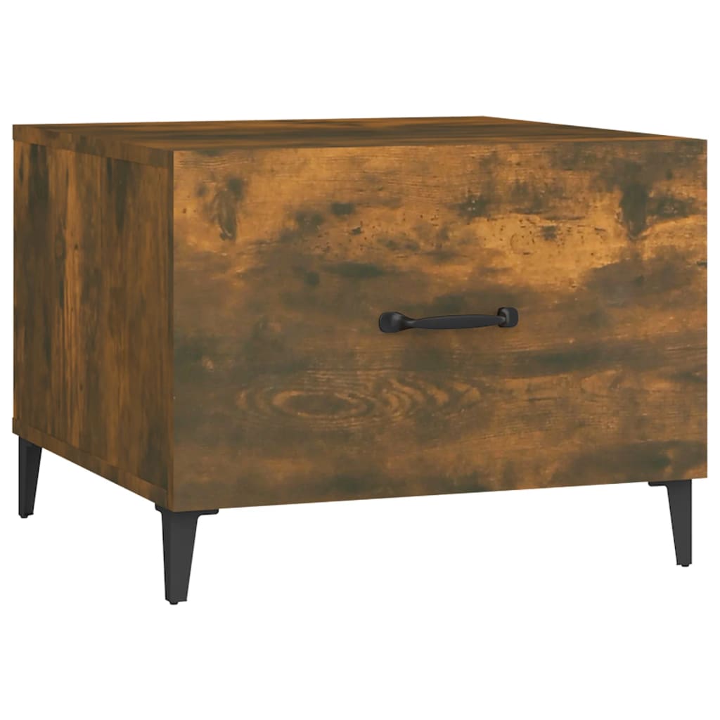 vidaXL Couchtische mit Metallbeinen 2 Stk. Räuchereiche 50x50x40 cm