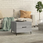 vidaXL Couchtisch mit Metallbeinen Grau Sonoma 50x50x40 cm