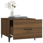 vidaXL Couchtische Metallbeine 2 Stk. Braun Eichen-Optik 50x50x40 cm
