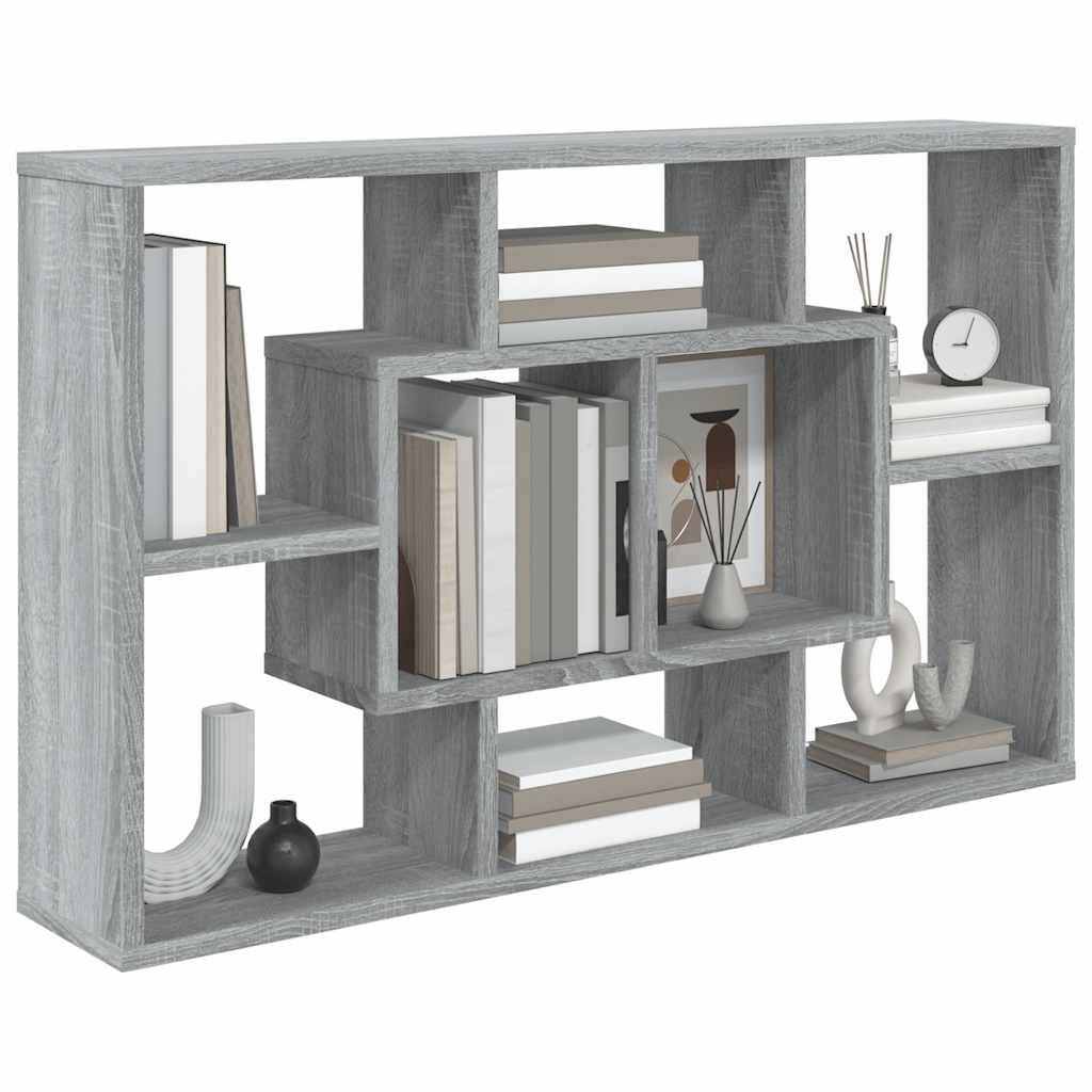 vidaXL Wandregal Grau Sonoma 85x16x52,5 cm cm Holzwerkstoff