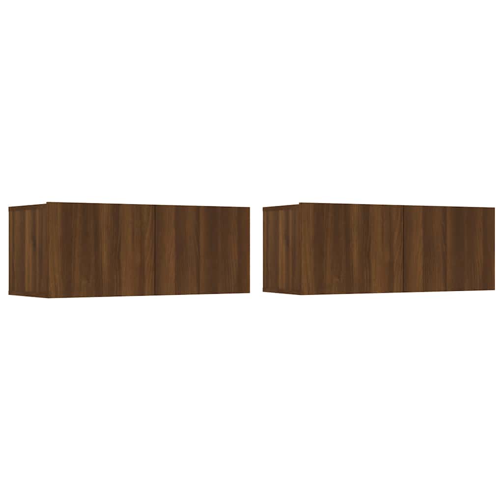 vidaXL TV-Schränke 2 Stk. Braun Eichen-Optik 80x30x30 cm Holzwerkstoff