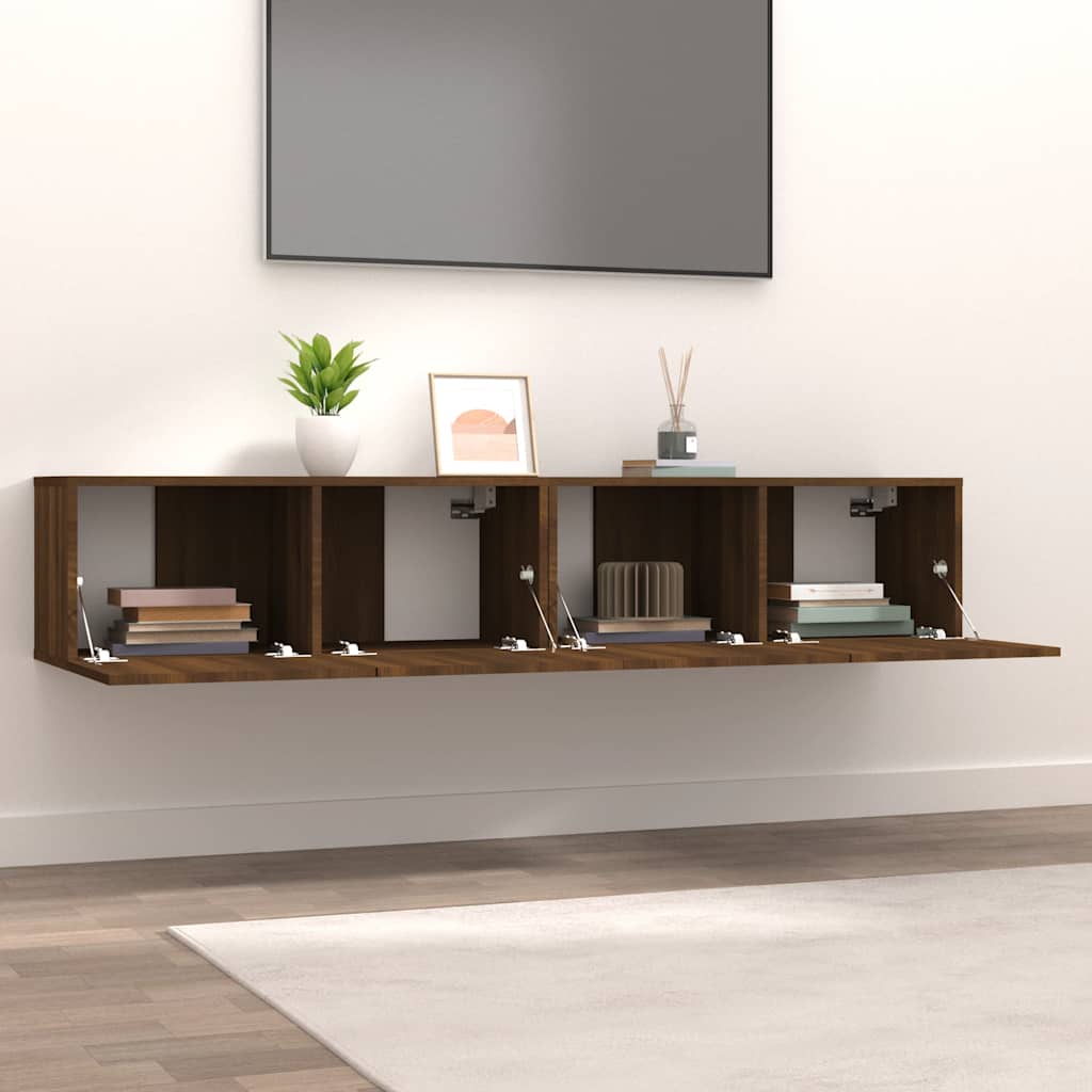 vidaXL TV-Schränke 2 Stk. Braun Eichen-Optik 80x30x30 cm Holzwerkstoff