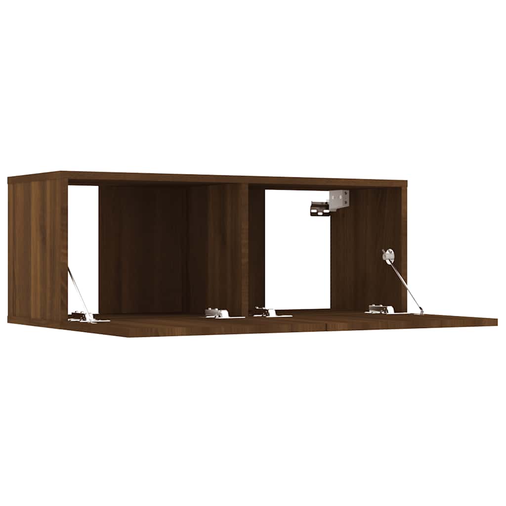 vidaXL TV-Schränke 2 Stk. Braun Eichen-Optik 80x30x30 cm Holzwerkstoff