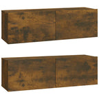 vidaXL TV-Wandschränke 2 Stk. Räuchereiche 100x30x30 cm Holzwerkstoff