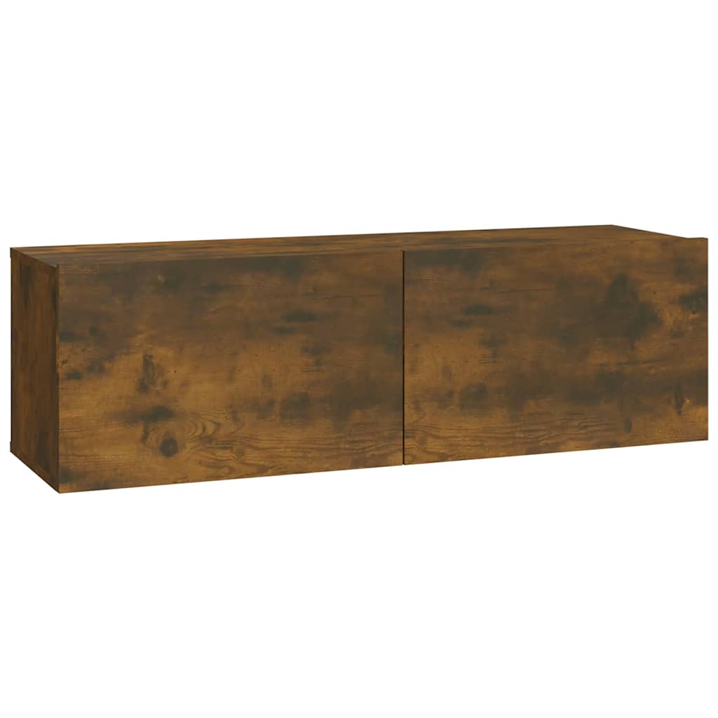 vidaXL TV-Wandschränke 2 Stk. Räuchereiche 100x30x30 cm Holzwerkstoff