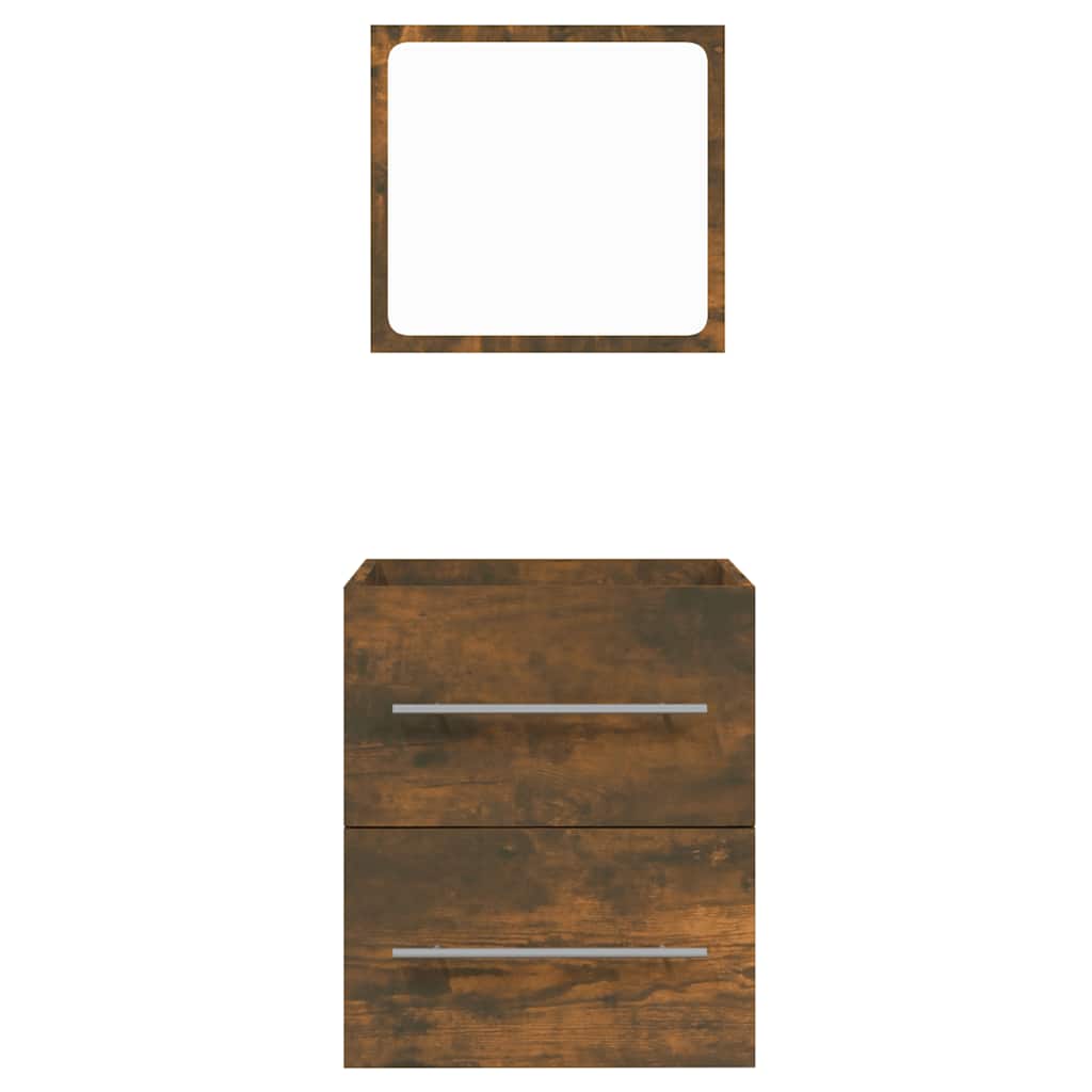 vidaXL Badschrank mit Spiegel Räuchereiche 41x38,5x48 cm