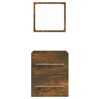 vidaXL Badschrank mit Spiegel Räuchereiche 41x38,5x48 cm