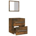 vidaXL Badschrank mit Spiegel Räuchereiche 41x38,5x48 cm