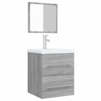 vidaXL Badschrank mit Spiegel Grau Sonoma 41x38,5x48 cm