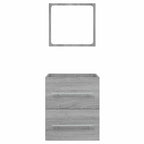 vidaXL Badschrank mit Spiegel Grau Sonoma 41x38,5x48 cm